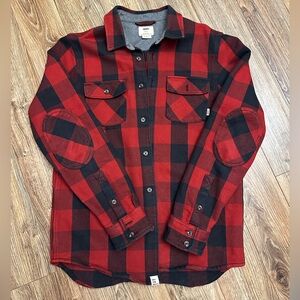 Vans plaid button up over shirt
